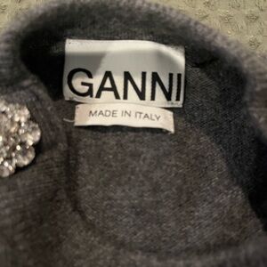 Ganni Charcoal Turtleneck Sweater